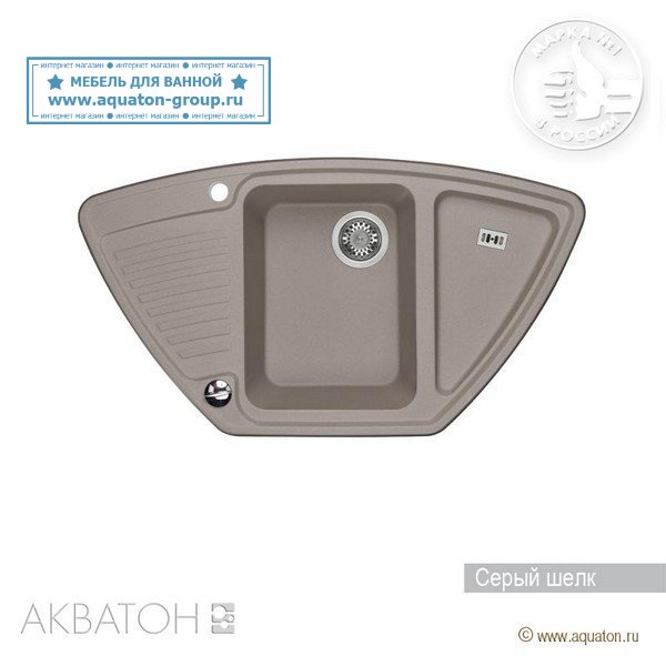 Мойка кухонная АКВАТОН Лория, серый шелк